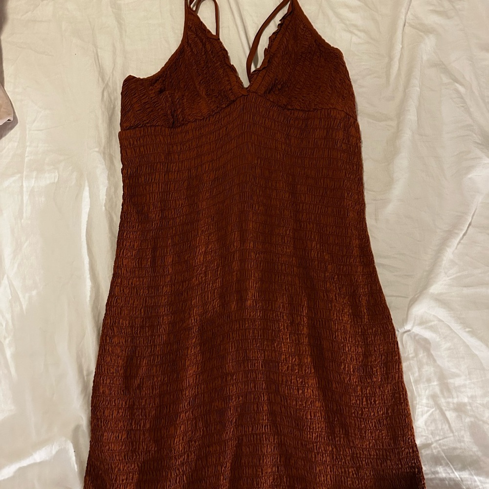 Anthropologie Rust Mini Dress